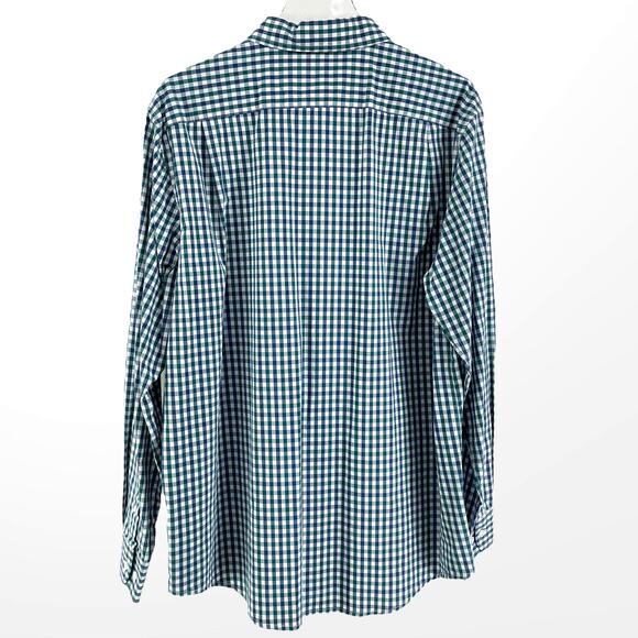 GEORGE Blue Green Checker Plaid Long Sleeve Button Up T-Shirt - Picture 5 of 6